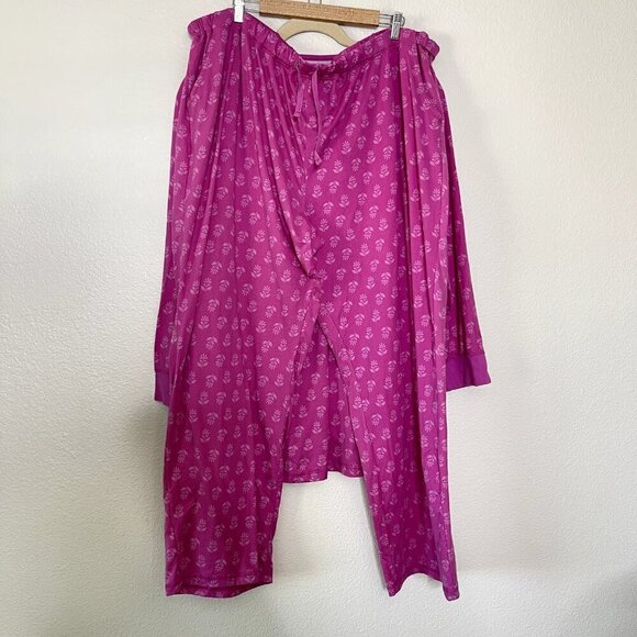 Addison Meadow Pajama Set 3X Whisper Knit Henley Pants Floral Pink Pockets NWOT - Picture 14 of 14